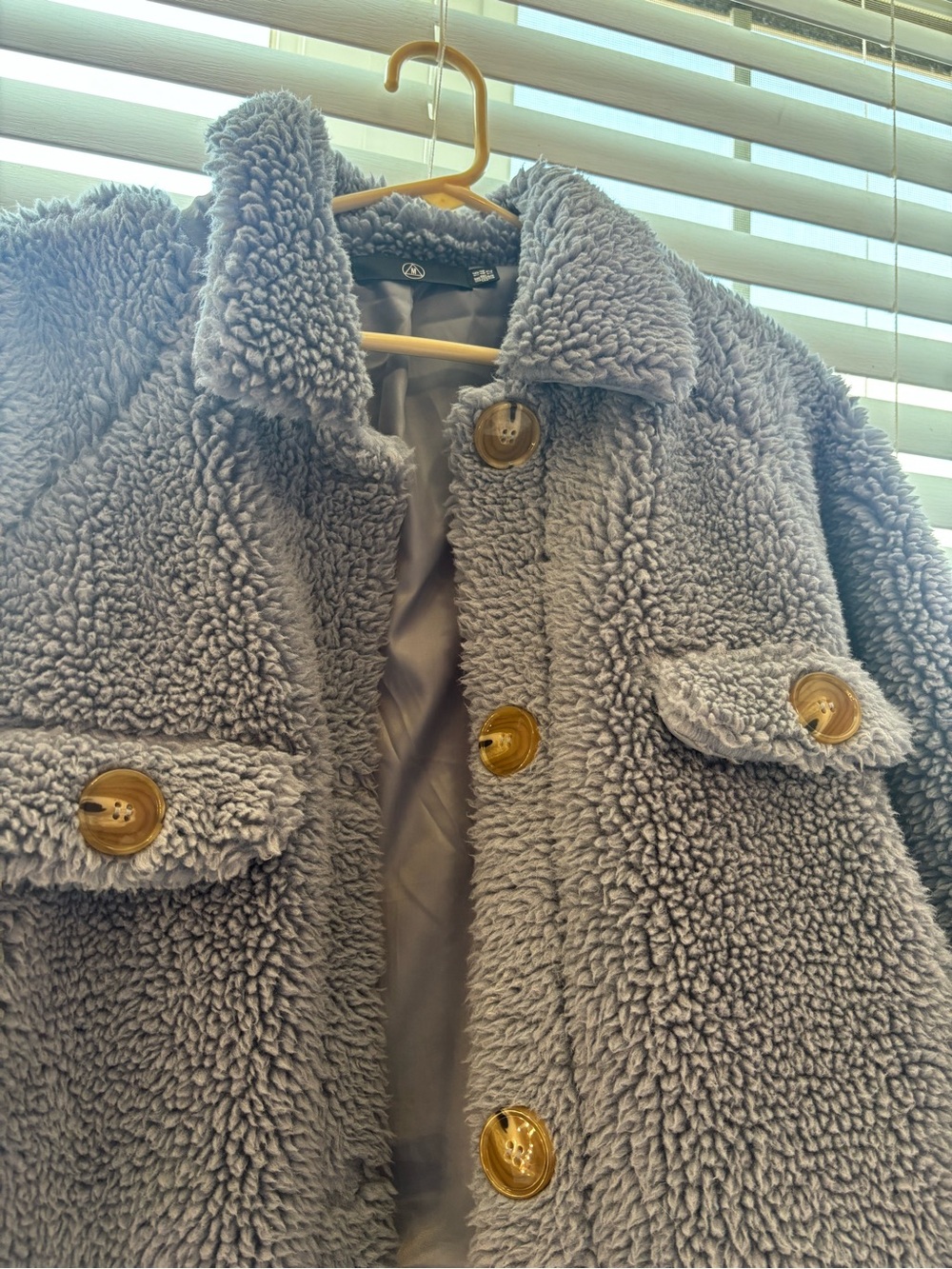 Light Blue Sherpa Teddy Jacket - Women - Picture 2 of 7